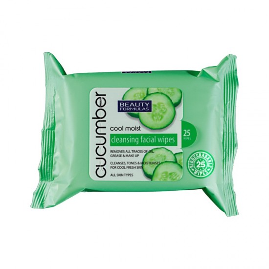 BF Cleansing Facial Wipes 25's Cool Moist Cucumber