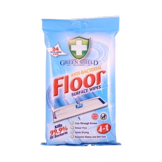 Greenshield Floor Surface Wipes 24's Anti-Bacterial 4in1