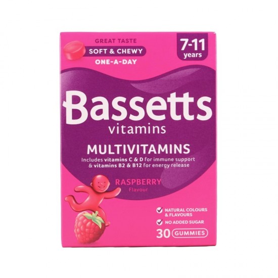 Bassetts Vitamins 30's - 7-11 Years Multivitamins Raspberry