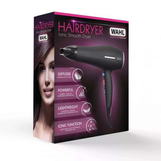 Wahl Hairdryer Hair Dryer Ionic Smooth Black