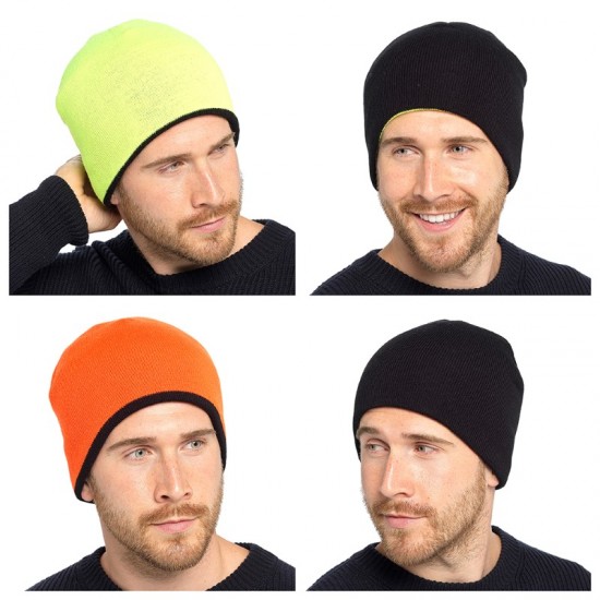 ** Men's Reversible Beanie Cap Assorted