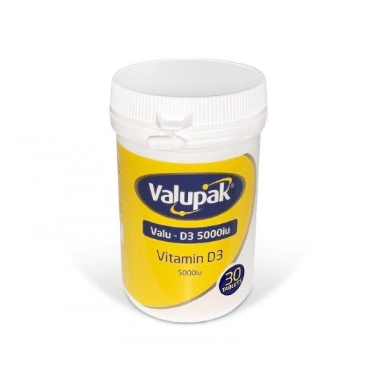 Valupak Vitamins Vitamin D3 5000iu Tablets 30's