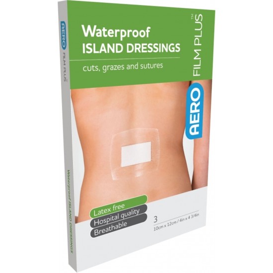 AeroFilmPlus Waterproof Island Dressing 10x12cm 3's