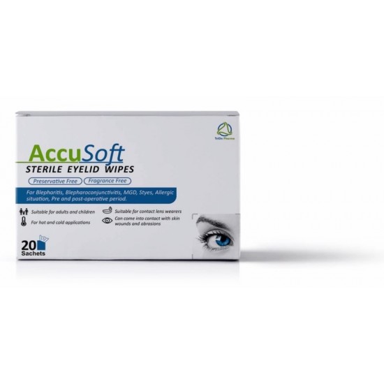 AcuSoft Sterile Eyelid Wipes 20's