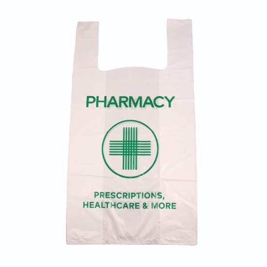 Pharmacy Vest Carrier Bags HD 280x432x540mmx18mu (11x17x21x22mu)