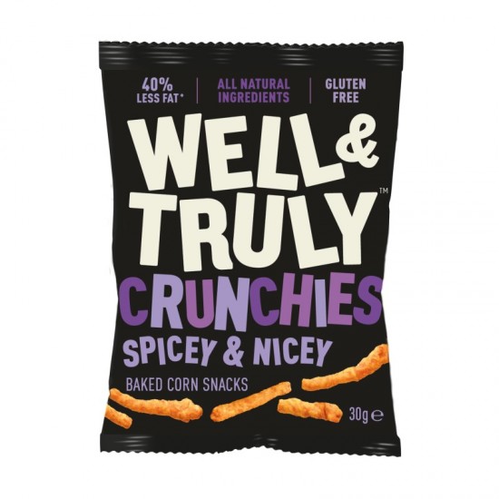 Well & Truly Crunchies Baked Corn Snacks 30g Spicey & Nicey