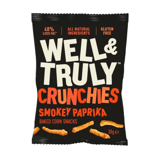 Well & Truly Crunchies Baked Corn Snacks 30g Smokey Paprika