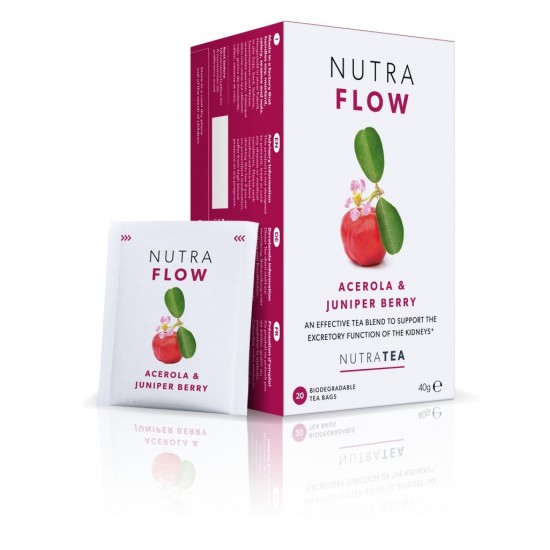 Nutratea Biodegradable Tea Bags 20's Nutra Flow Acerola & Juniper Berry