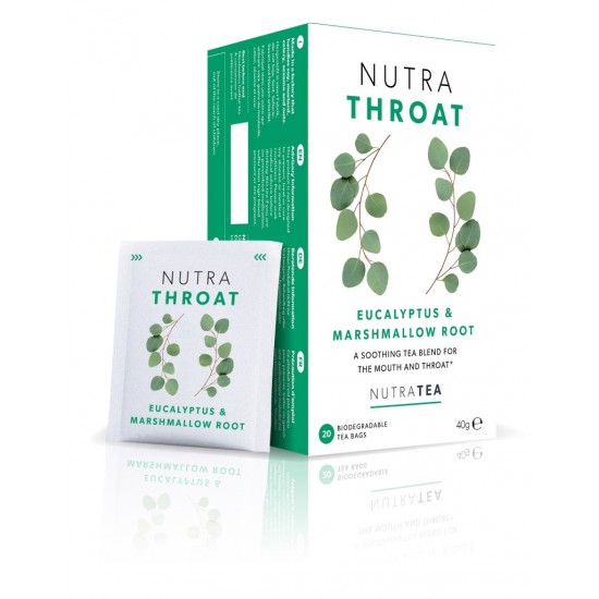 Nutratea Biodegradable Tea Bags 20's Nutra Throat Eucalyptus & Marshmallow Root