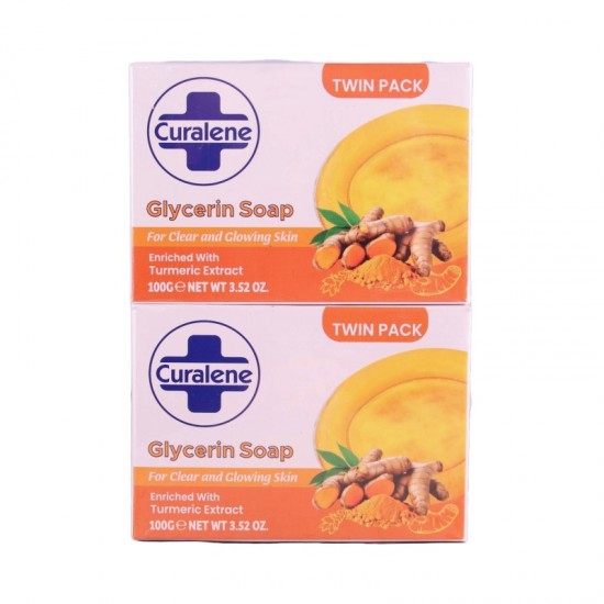 Curalene Glycerin Bar Soap 100g 2pk with Turmeric