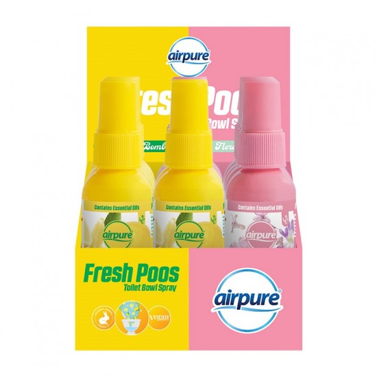 Airpure Fresh Poos Toilet Bowl Spray 60g - Assorted