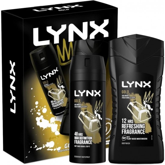 **Lynx Giftset Body Spray 150ml & Shower Gel 225ml Gold